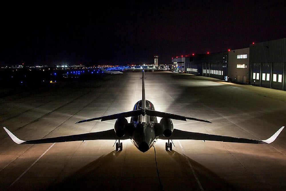 Falcon Jet HID Aircraft Lights At Night