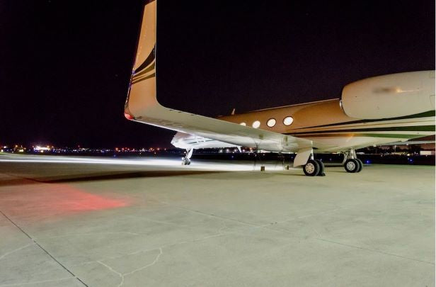 Gulfstream GV on Runway with New Lighting