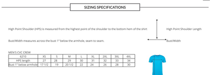 T-Shirt Sizing Chart