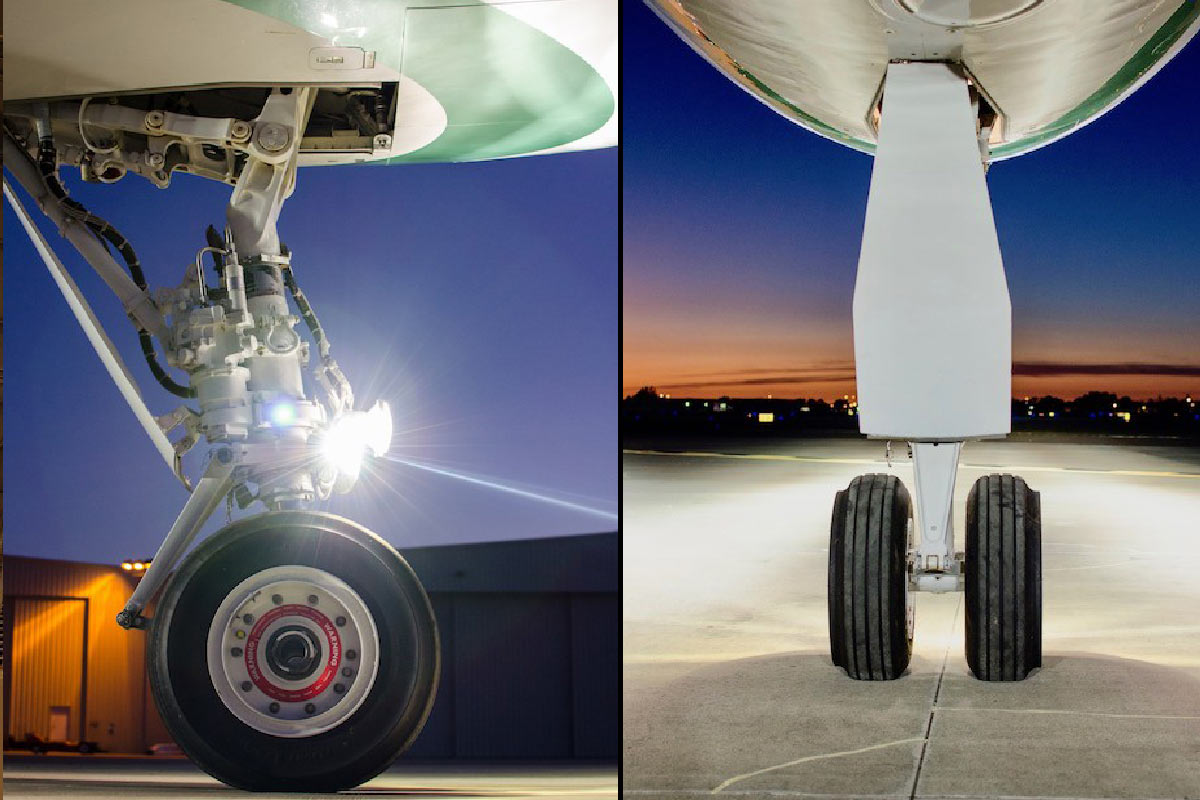 Nose Gear Taxi Light Installed on Gulfstream GIV Aircraft