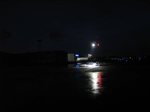 Bell 206 Nose Mounted Taxi Landing Lights At Night