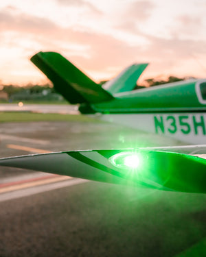 ORION 650 Series Wingtip Lights Green Installed