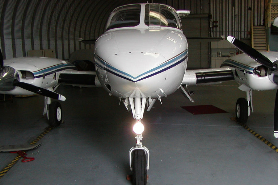 Cessna Aircraft Nose Gear Mounted Boom Beam Light Installed