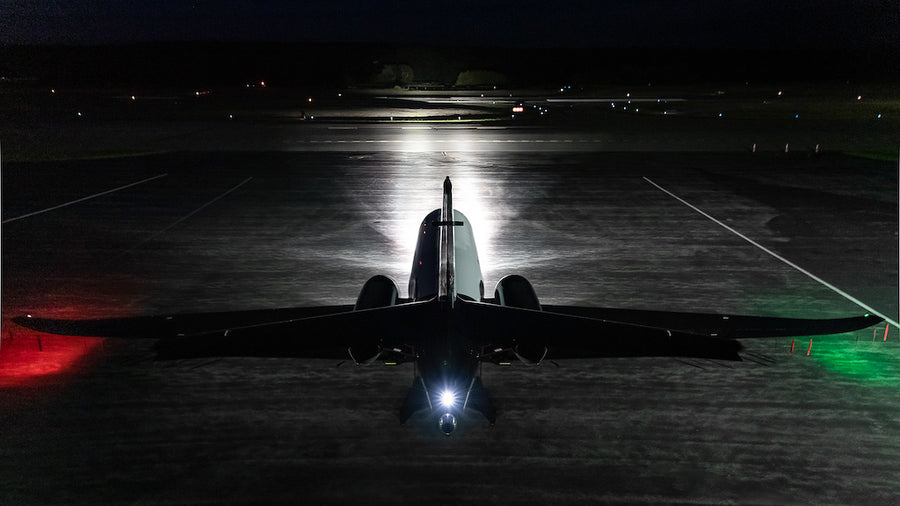 Landing Lights for Citation Aircraft on Runway Night Time