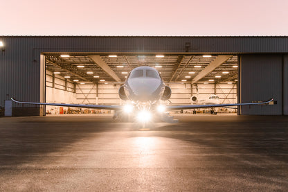 Landing Lights for Citation Aircraft Lit Up