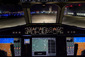 Falcon Jet HID Wing Landing Light Cockpit View