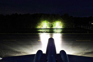 Main Gear Landing Lights At Night