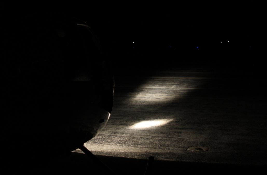 Robinson HID Taxi Landing Lights for R22 at Night