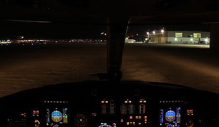 Model 560XL Wing Fairing Landing Lights Cockpit View