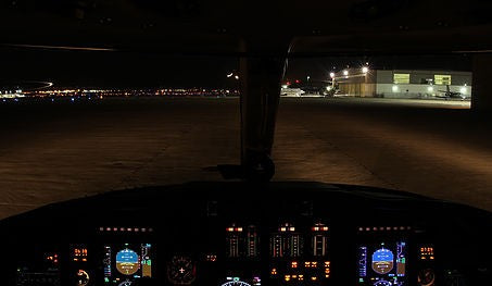 Stock Aircraft Lighting at Night